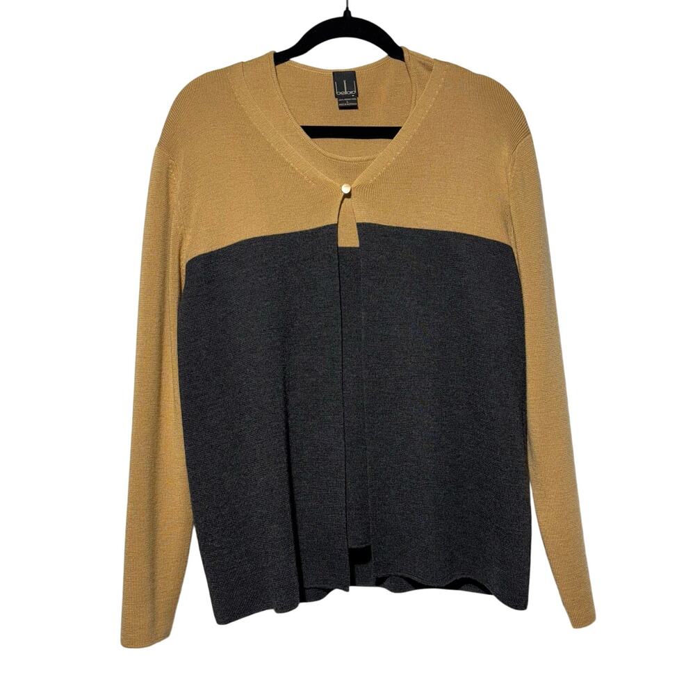 Belford 100% Merino Wool Cardigan Set Tan and Black Preppy Old Money Mobwife Aca